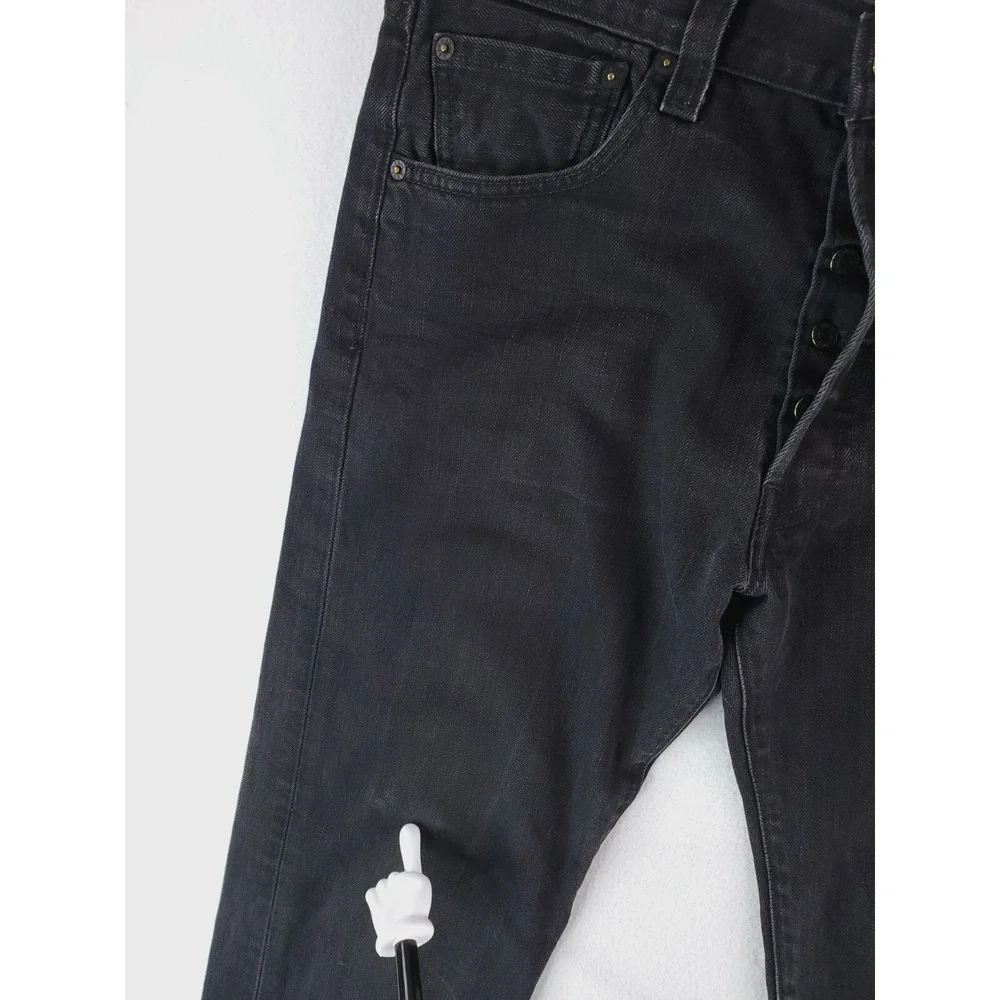 Levis 501 Jeans Mens 34x34 Black Original Straight Button Fly Red Tab Work Pants